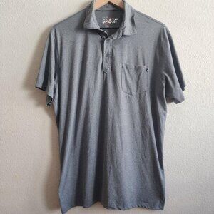 Marine Layer Polo Shirt Mens Large Gray Weekend Sport Performance Stretch Pocket